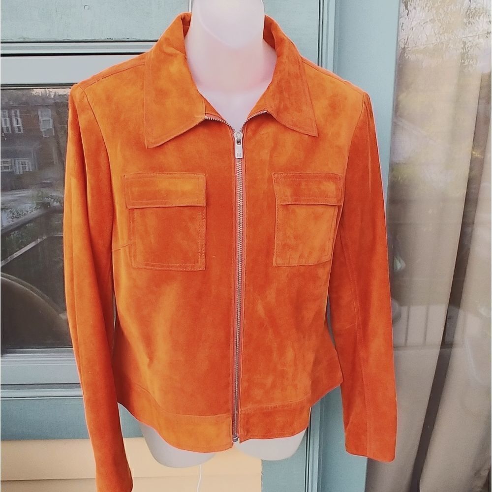 Michael Kors Orange Suede Jean Style Jacket